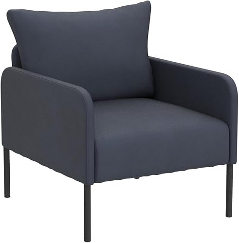 Miniatura 5 de Sillas decorativas de tela de lino para sala de estar, dormitorio, sofá individual, silla tapizada con brazo de lectura, sofá moderno con almohada