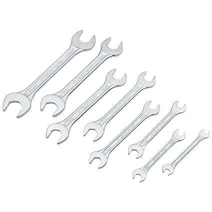 TT Double Open Ended Spanner Set (8 PCS, Chrome) 6 to 22 No.