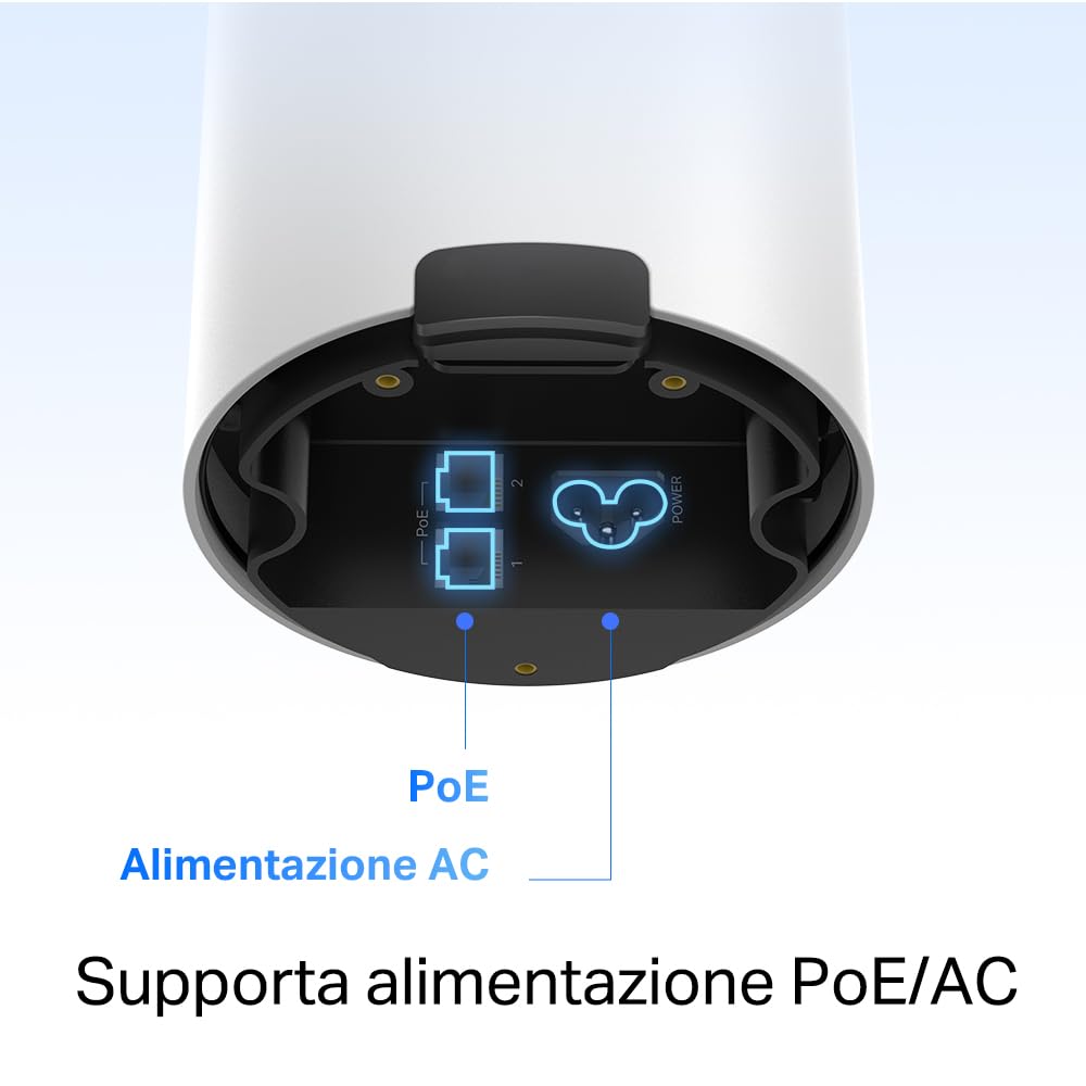 TP-Link Deco X50-Outdoor Router AX3000Mbps Access Point Esterno Mesh WiFi 6 Dual Band, IP65 Resistenza alla Polvere e all'Acqua, Palo e Montaggio a Parete, Alimentazione Poe/AC, Alexa, Uno Copre 230㎡