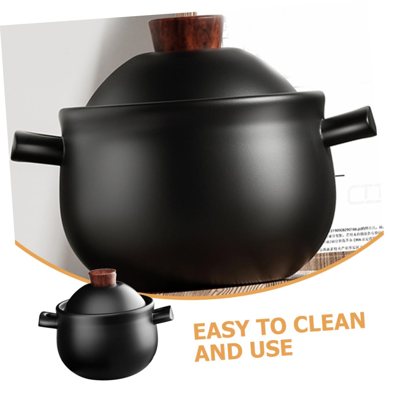 Homoyoyo Pentola in Ceramica 18L per Stufati e Zuppe Casseruola Resistente per Fornello a Gas con Superficie Antiaderente Liscia Utensili da Cucina per Uso Domestico e Ristoranti