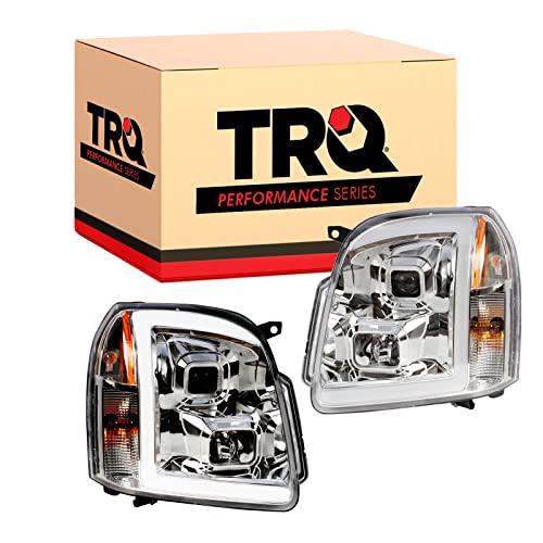 Image of TRQ 2 Piece Headlight Assembly Set Performance Projection Style LED C Light
