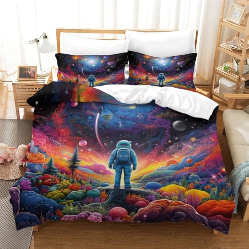 Housse de couette avec fermeture à glissière lit double pour changer de linge sans effort