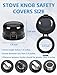HOIGRBOM Stove Knob Safety Covers, 6 Pack Universal Gas Stove Knob Covers, Heat-Resistant Baby Proof Stove Knob Covers, Gas Stove Knob Locks for Child Safety and Pet (Black)