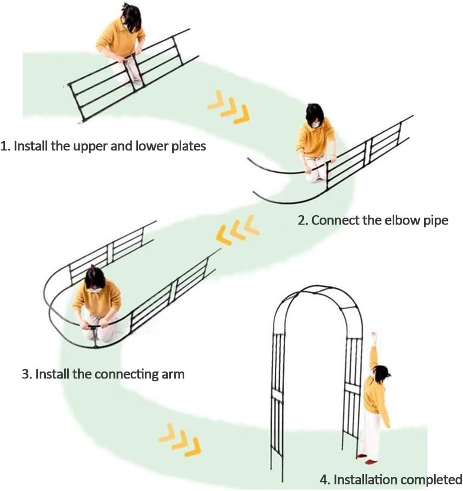 Garden Arbor for Climbing Plants Metal Pergola Arbor Arch Party Decoration Wedding Arches Width 120-320cm High 240cm Stablize Trellis Archway