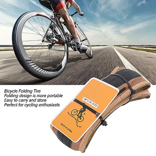 SUNGOOYUE Bicycle Folding Tire, 20 X 1.35 Inches Wear Resistant Rubber Bike Folding Replacement Tire for Road Bicycle - Image 2