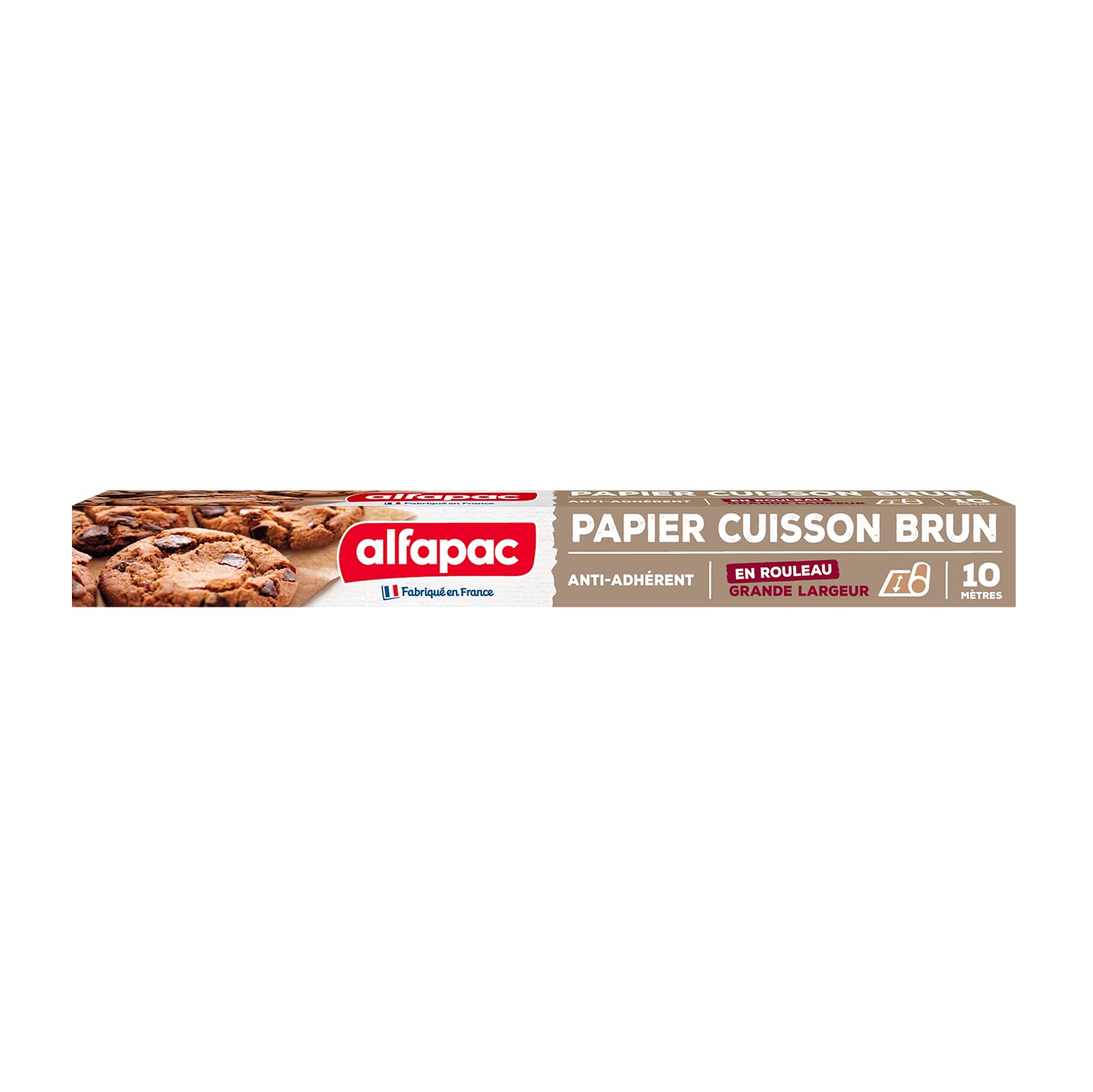 Alfapac Papier Cuisson Brun 10M Anti-adhérent Grande Largeur Fabriqué en France