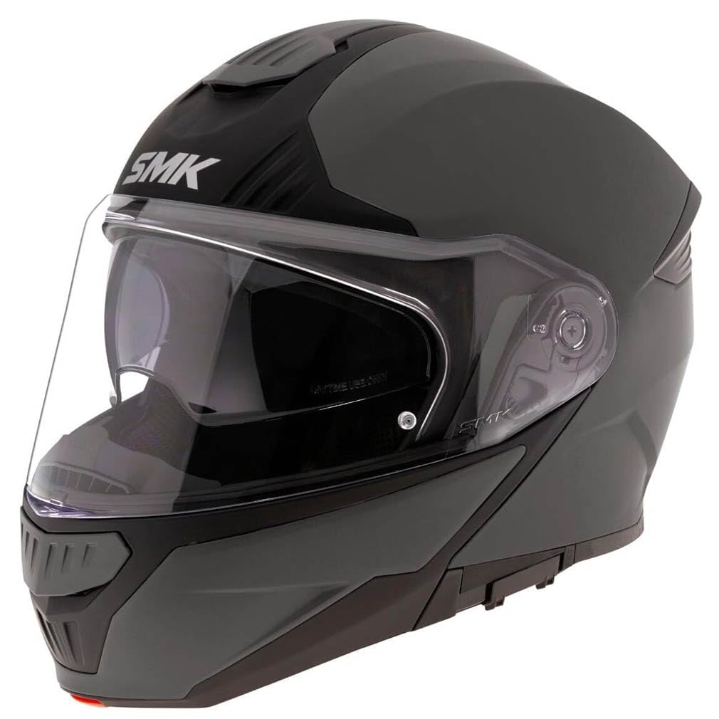 Casco de Moto Modular SMK Gullwing Abatible con Visor Solar Gris Mate - Homologado P/J ECE 22.06 - Designed