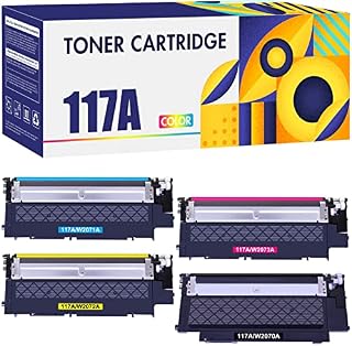 4-Pack Compatible 117A Toner Cartridge Replacement for HP 117A 117 W2070A W2071A W2072A W2073A Color Laser MFP 179fwg 178nwg 179fnw 178nw 150a 150nw 179 178 150 Ink (Black Cyan Yellow Magenta)