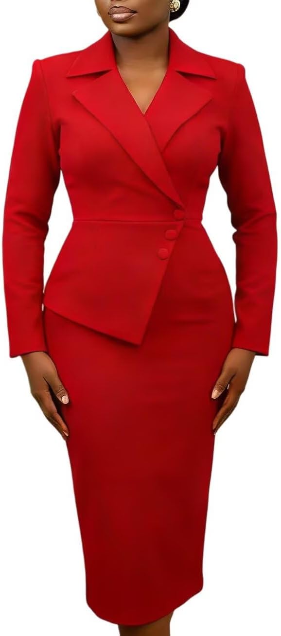 Women's Bodycon Midi Dress Ruffle Formal Work Business Office Pencil Party Dress,Modern Work Dress