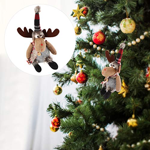Enfeites de rena Amosfun de Natal com rena de pelúcia, decorações de rena, enfeites de árvore de Nat