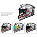 MotuoMr Unisex-Adult Full Face Motorcycle Helmet DOT Approved Motorbike Moped Street Bike Racing Crash Helmet with Graphic (Color Mirror, Medium)