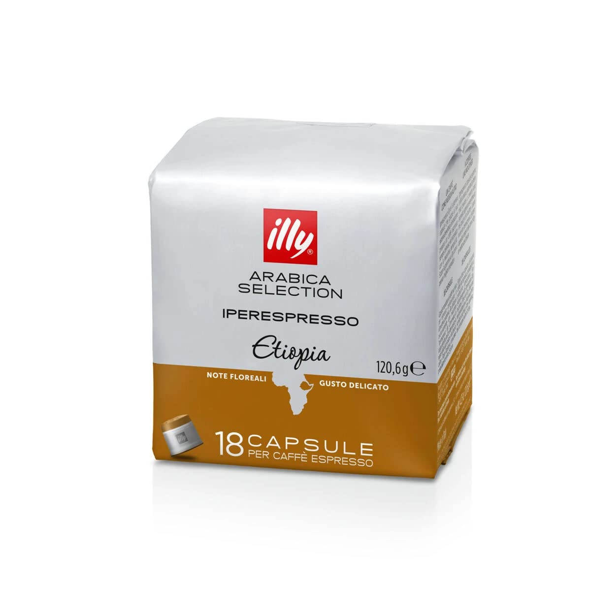 Illy - 6 paquetes de 18 cápsulas de café Monoarabica Etiopía