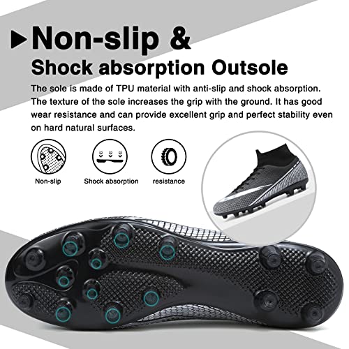 Soccer Cleats Men Football Cleats Women Tacos De Futbol Para Hombre Men's Team Sports Shoes Training Outdoor Turf Soccer Shoes For Big Boy High Top Cleats Men Football Shoes Football Training Ag/Fg #TOP2