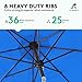 JEAREY 9FT Outdoor Patio Umbrella Outdoor Table Umbrella with Push Button Tilt and Crank, Market Umbrella 8 Sturdy Ribs UV Protection Waterproof for Garden, Deck, Backyard, Pool (Royal Blue)