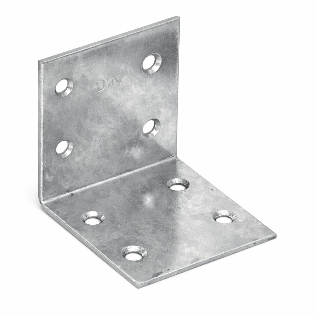 K07D - Juego de 20 soportes angulares de acero galvanizado KSO3, conector de esquina en forma de L de 2 mm de grosor para montaje de muebles de madera, 60 mm x 60 mm