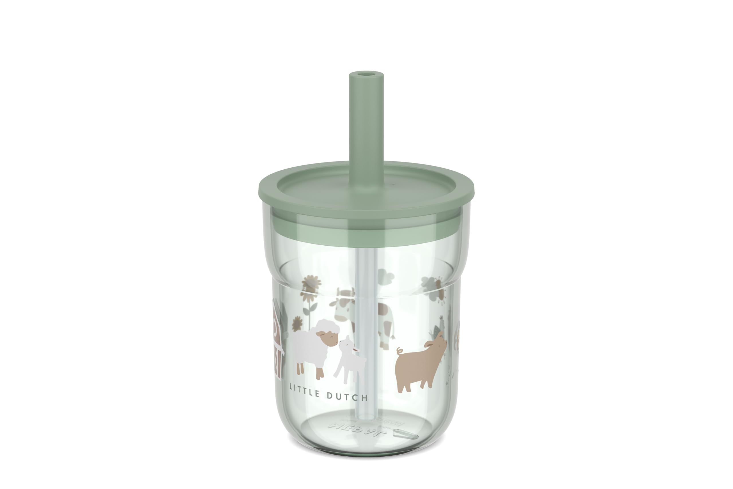 Mepal - Kinderbecher mit Strohhalm Mio Little Dutch - Flexibler Deckel mit insektensicherem Strohhalm - Geeignet für alle Arten von Flüssigkeiten - Verschüttet nicht - 250 ml - Little Farm