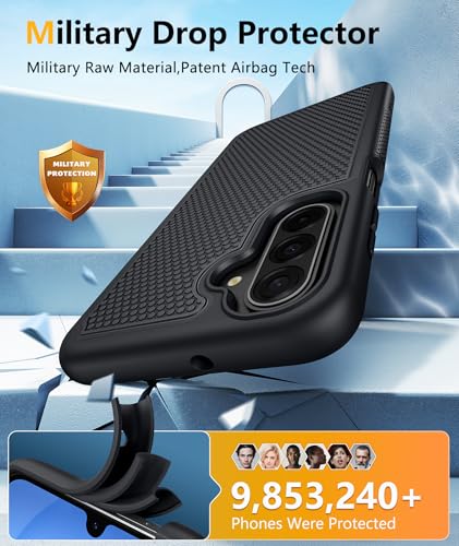 Image of FNTCASE for Galaxy A17 /16 5G Phone Case - Samsung A17 Magnetic Cover [Fit for Magsafe] with Screen Protector, Anti-Slip Textured, TPU+PC Dual Layer Shockproof, Military Grade Drop Protection (Black)