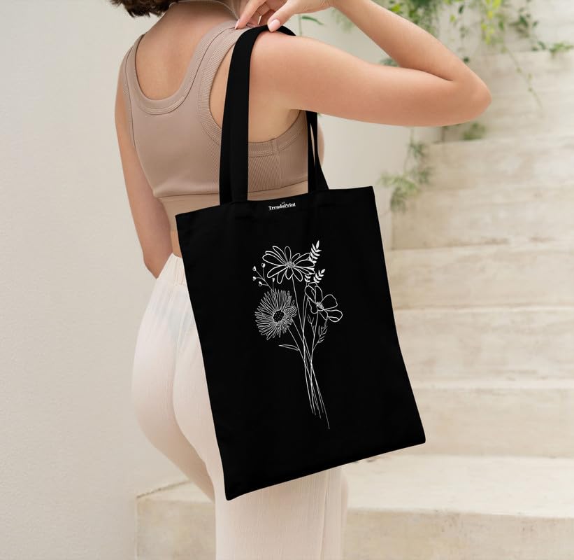 Image of TrendoPrint Reusable Shopping Bag Canvas Tote Bag for Grocery, College, Office & Shoulder Handbag Travel Bag for Men and Women (14x16 inches)