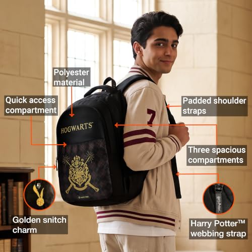 Image of Nasher Miles x Harry Potter Backpack | Polyester Laptop Backpack 35L | Ideal for School, College, Office & Travel | Men, Women, Boys, Girls