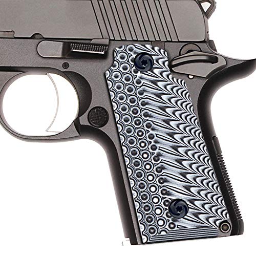 Guuun Kimb Micro Carry 380 ACP G10 Grips with Ambi, OPS Tactical Texture - White/Black