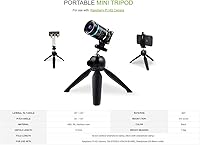 Vista 4 de Trípode portátil ligero para cámara Raspberry Pi HQ, soporte de teléfono con rotación de 360°, fácil de usar @XYGStudy