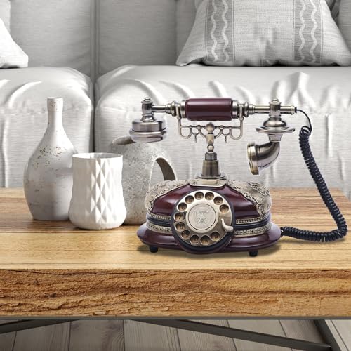 Teléfono vintage con disco rotatorio y cable miniatura 2