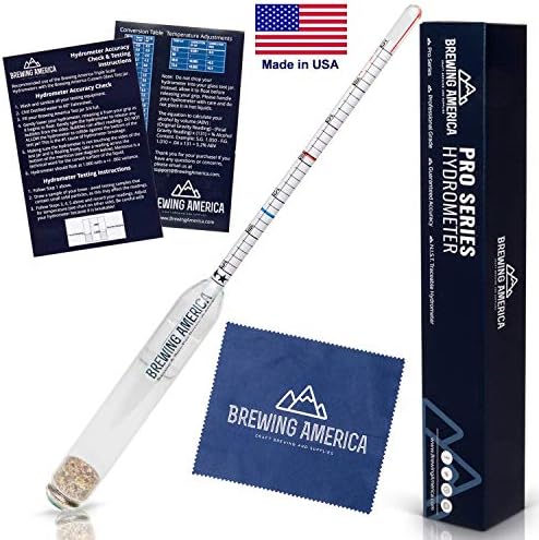American-Made Maple Syrup Hydrometer Density Meter for Sugar and Moisture Content Measurement for Consistently Delicious Pure Maple Syrup – Easy Read Red Line Calibrated Baume and Brix Scale