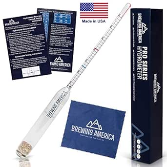 American-Made Maple Syrup Hydrometer Density Meter for Sugar and Moisture Content Measurement for Consistently Delicious Pure Maple Syrup – Easy Read Red Line Calibrated Baume and Brix Scale
