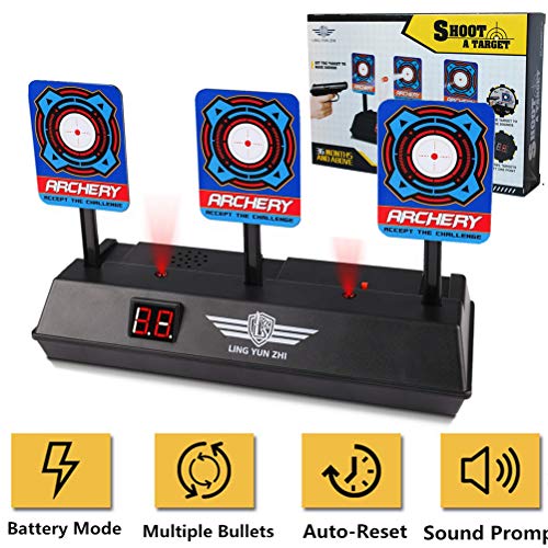 Uoeo Electronic Digital Target Shooting Target Auto-Reset Intelligent Light Sound Effect Scoring Targets for Children Shooting Game, Shooting Training, Suit for Kinds of Bullets