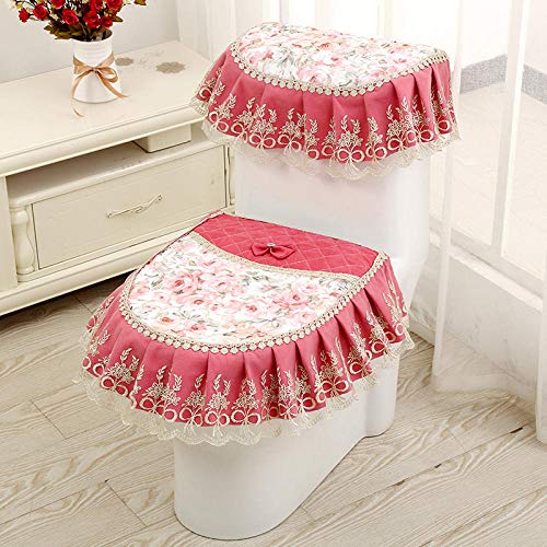 Preisvergleich Produktbild NIGHT WALL Toilettensitzbezugpolster,dreiteiliger Toilettensitz,Toilettensitz im Badezimmer,Toilettenbezug @ rot,Toilettensitzkissen für zu Hause