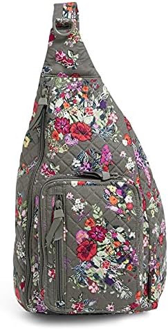 Vera Bradley Women's Cotton Sling Backpack, Hope Blooms - Recycled Cotton, One Size