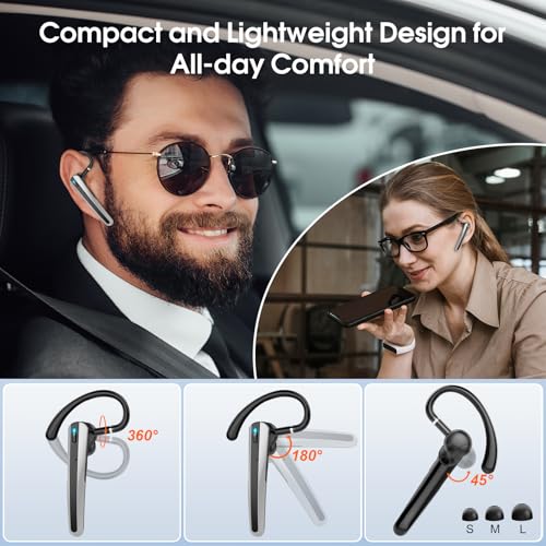 Oreillette Bluetooth sans fil Atheewon avec micro ENC pour appels clairs