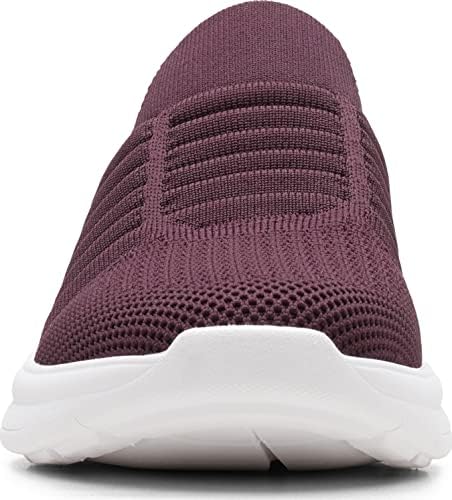 Clarks Women's Ezera Walk Sneaker, Burgundy Knit, 8.5 | Image 1