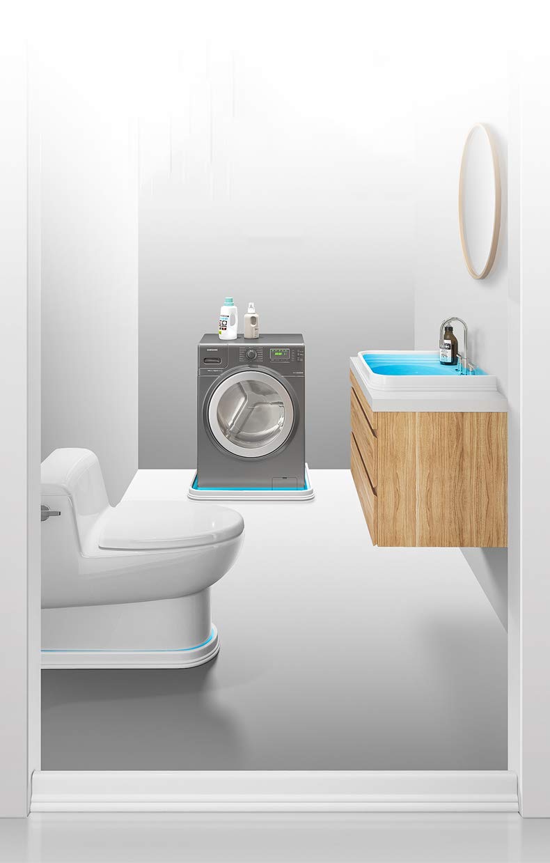 Tapón de Agua de Silicona para el baño, protección contra Salpicaduras de Ducha, umbral de Puerta de Ducha Plegable, Mantiene el Agua Dentro del umbral,Azul,3m