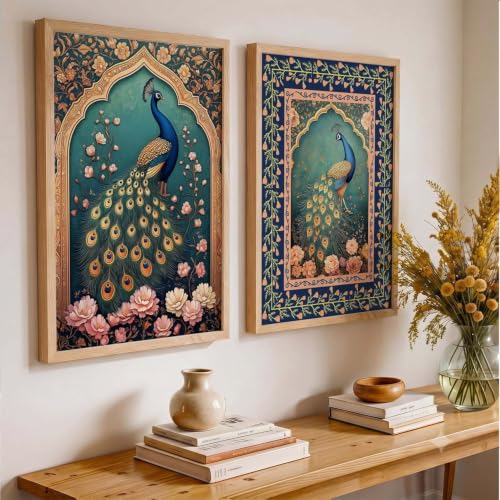 Image of kotart Traditional Madhubani Indian Wall Art Paintings for Living Room | Framed Wall Painting for Home Room Bedroom Office Wall Decor| Paintings For Home Decoration | (Art 2, (10x13 inch), Framed)