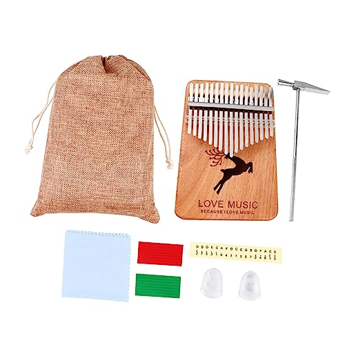 FUNOMOCYA 1Set Thumb Piano Keys Kalimba Musical Instrument for Beginners Portable Solid Finger Piano with Box Shaped Design for and Lasting Sound