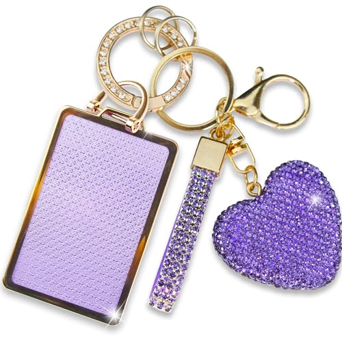 Porte-clés Tesla pour femme avec strass en forme de cœur