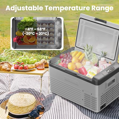 Image of ALIPICOOL Electric Cooler 12 Volt Portable Refrigerator for Car, 29 Quart Car Fridge, Single Zone Car Freezer Cooler 12 /24V DC, 110~240V AC for Camping,Overlanding, RV, Truck, -4℉ to 68℉ (CL30)
