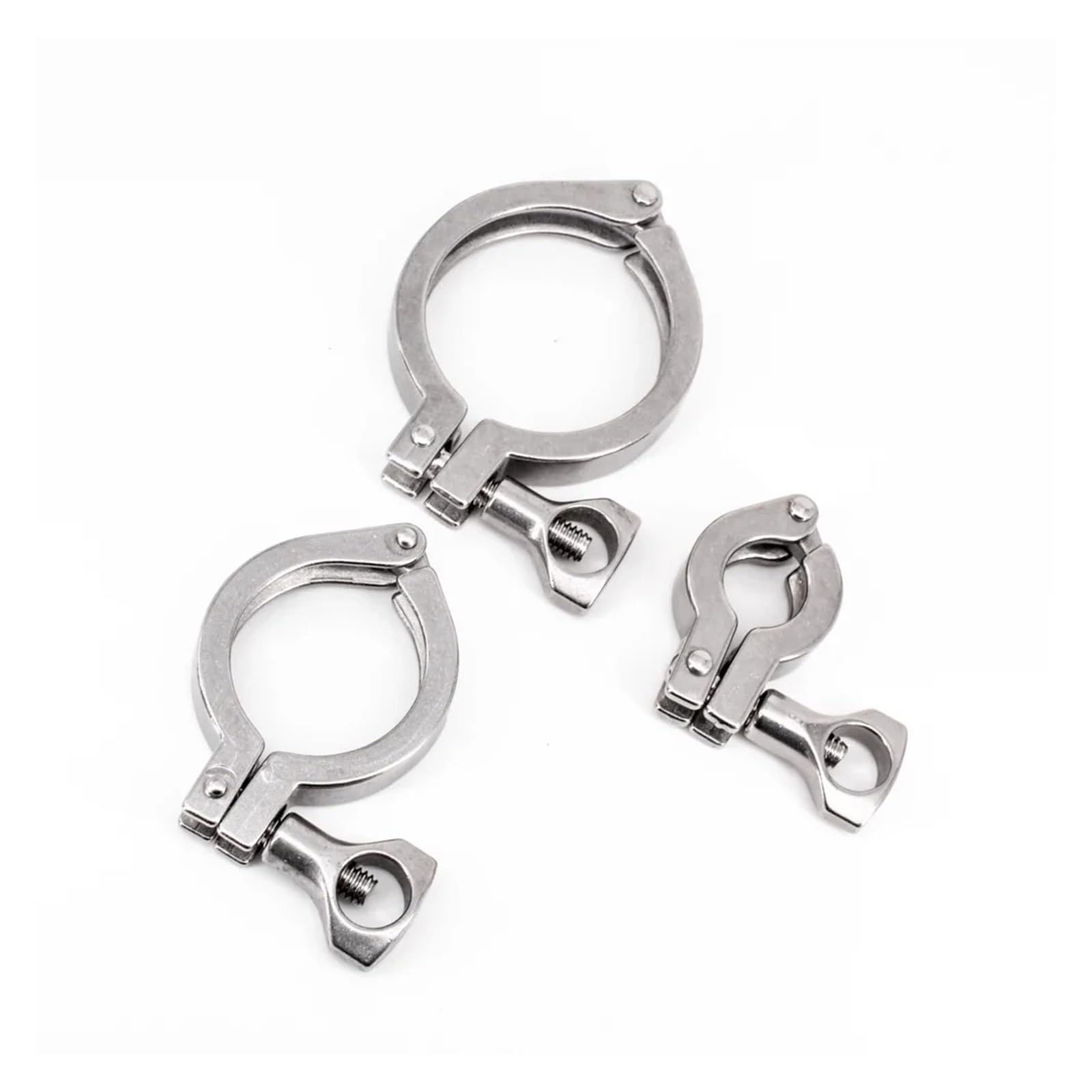 BALYDLUL 1pcs K25.4-119mm 0.5" 0.75" 1" 1.5" 2" 2.5" 3" 4" Tri Clamp 304 Stainless Steel Pipe Fitting Connector(K64mm 130g)