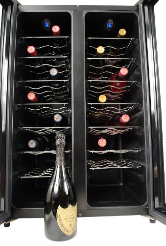 NewAir AW-320ED 32-Bottle Dual Zone Thermoelectric Wine Cooler,Black