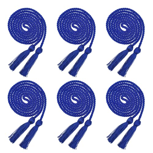 HOVEOX Graduation Cords with Tassel Honor Cords for Graduation Students (Blue 6 Pieces)