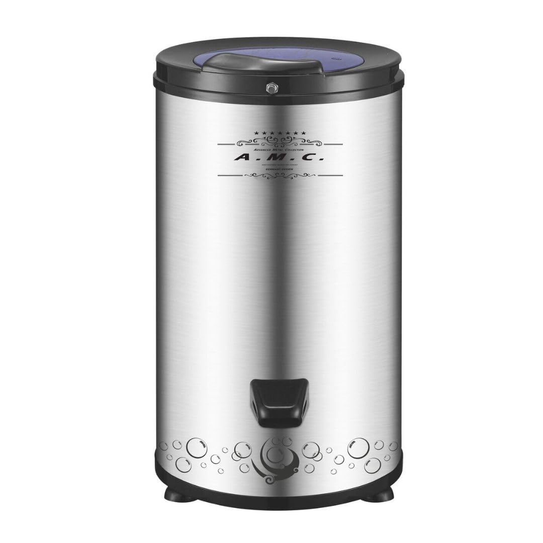A.​M.​C. Asciugatrice Centrifuga Inox, Asciugabiancheria Portatile Salvaspazio, Asciugapanni Silenziosa, Capacità 6 Kg