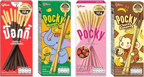 Pocky Variety Pack (Set of 4 Flavours: Original Chocolate (22g), ...