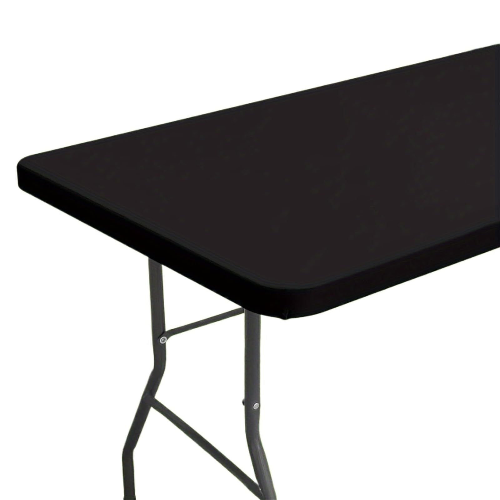 Vaeltor Waterproof Table Cover 6 Foot Rectangle Elastic Fitted Tablecloths Durable Outdoor Tablecloth(Black)