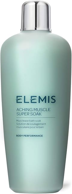 Elemis Aching Muscle Super Soak, Energising Musclease Bath Soak with a Powerful Blend of Antioxidant-Rich Rosemary, Thyme and Clove, Natural Muscle Soak to Detoxify and Cleanse, 400 ml