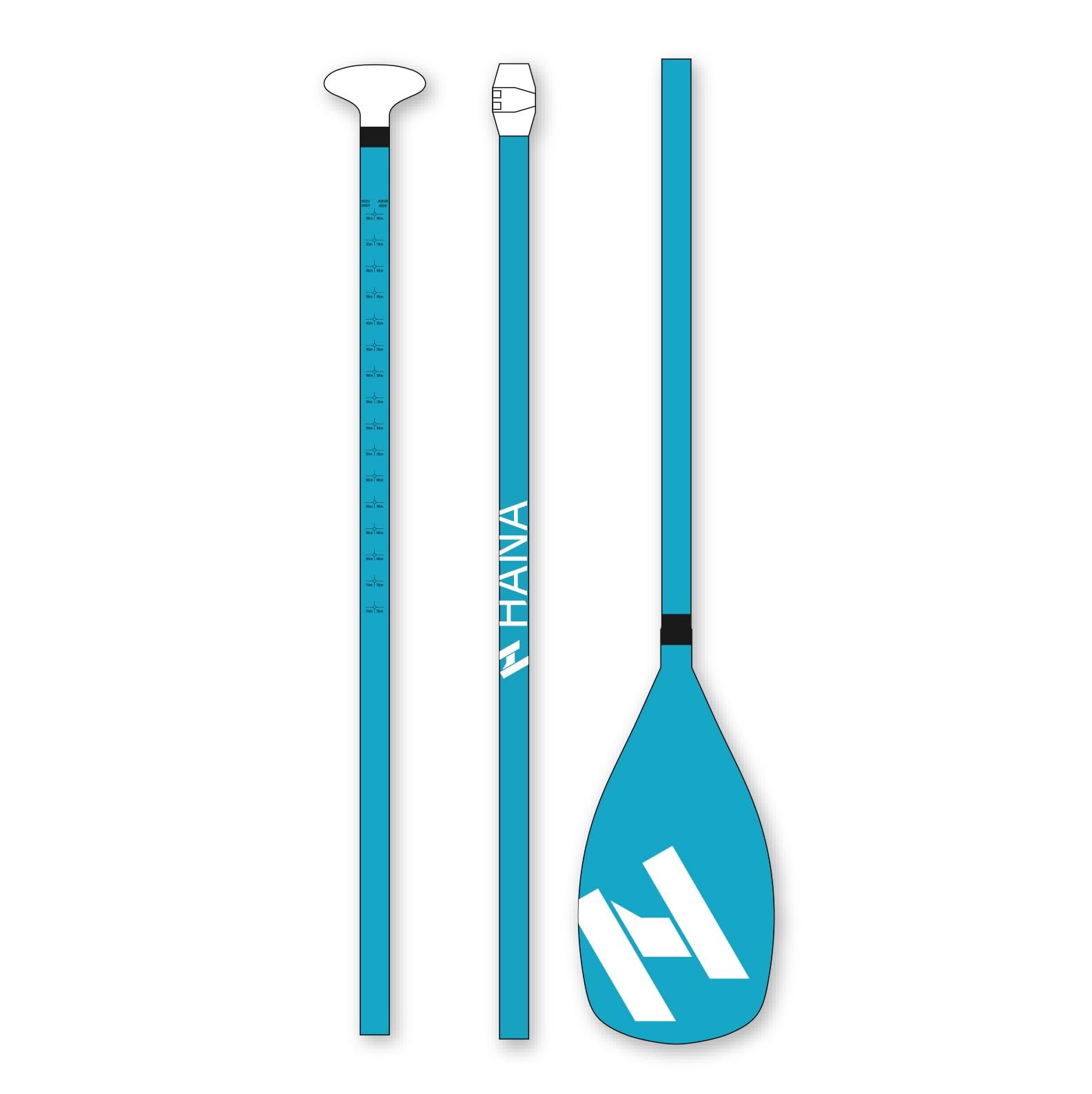 HANA Pagaie de Stand Up Paddle (Sup) Premium – Réglable 170-210 cm – Manche Aluminium Rigide avec Rail Anti-Twist – Flottante & Légère – Finition Anti-Glisse – Idéale Balade, Rando et Surf