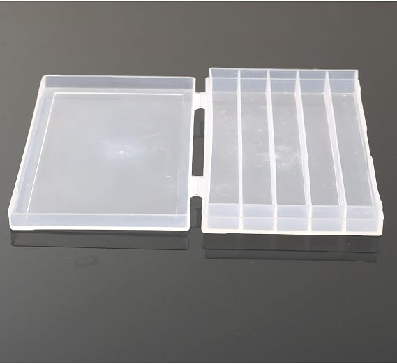 Milling Cutter Tap Drill Storage Box 16x100mm Square Flip Storage Case with 5 Dividers Engraving Knife Hardware Tools without Plastic Packaging Box Classifiable Small Items