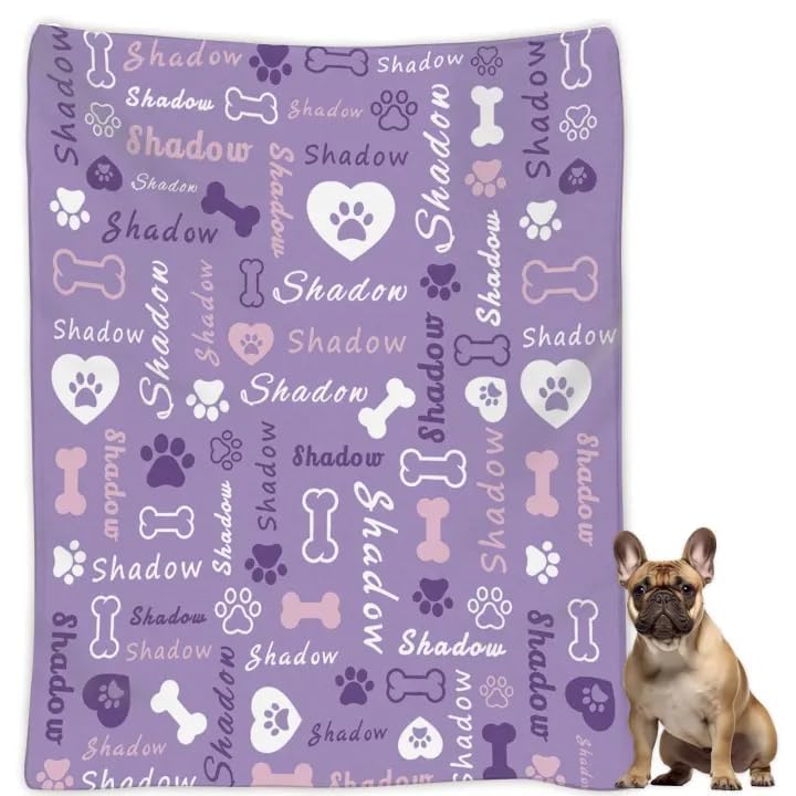 Crossvast Personalized Dog Blanket Custom Pet Blankets with Name Customized Throw Blanket Gifts for Dog Lovers & Owners Pet Personalized Gifts Christmas Birthday for Small Medium Large Puppy Cat