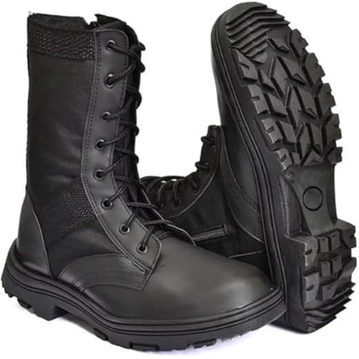 Bota Coturno Militar Masculino Cano Alto Couro Tática Combate Adventure Antiderrapante Segurança (Preto, BR, Adulto, Numérico, 40)