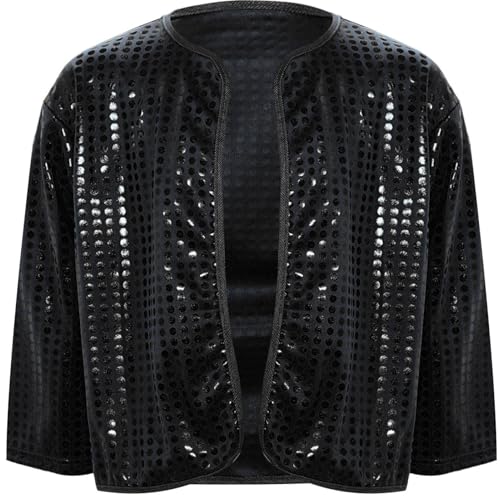 JEYPINMI Big Girls Hip Hop Latin Jazz Dance Jacket Sequin Bomber Coat Birthday Clothes Stage Performance2